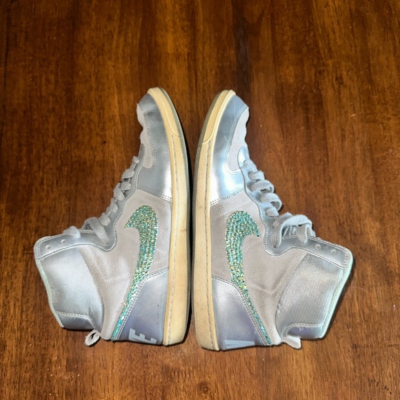 Nike Terminator Lite -Silver- Custom Designed w/ Swarovski crystals Sz 9.5 - Picture 6 of 13